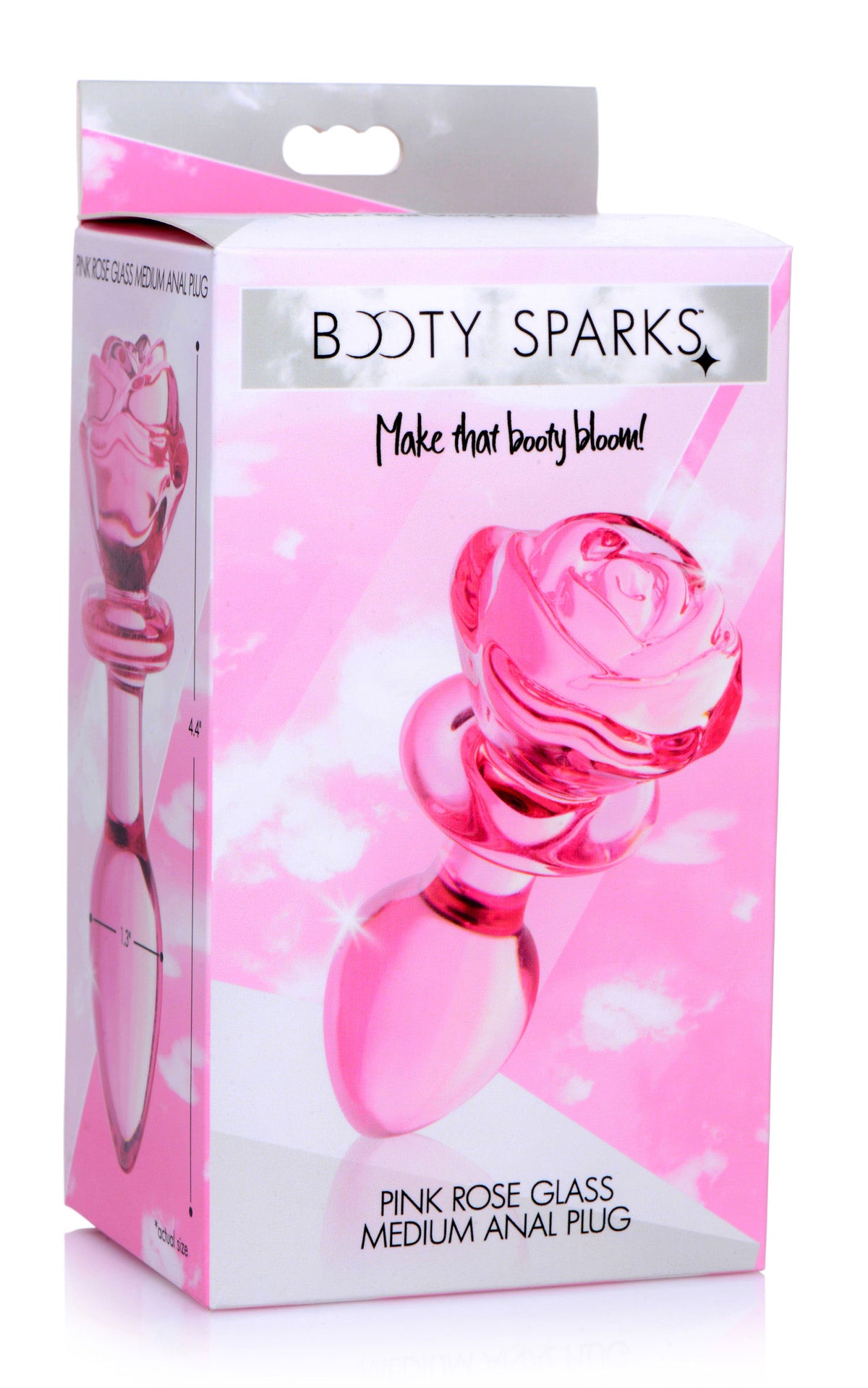 Rose Glass Anal Plug - Medium by XR Brands from LoveMart Co.