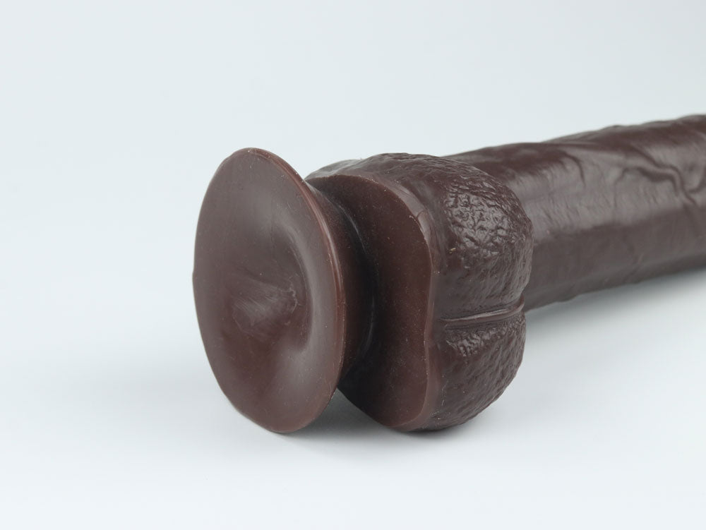 Real Skin 8" Dual Layer Dildo - Dark by Viben from LoveMart Co.