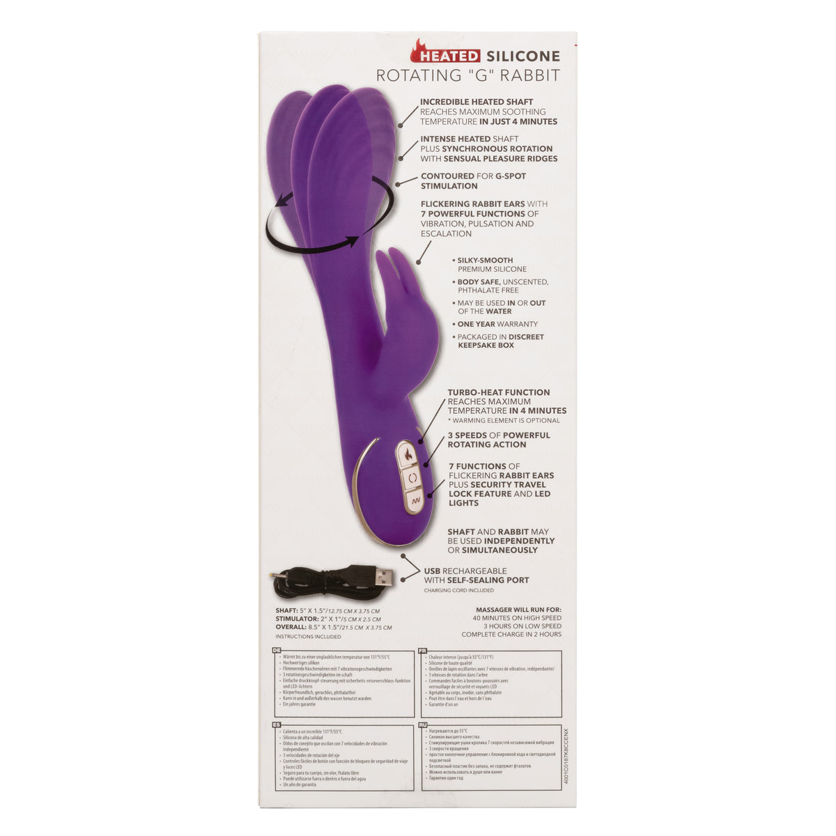 Jack Rabbit Signature Heated Silicone Rotating G Rabbit by CalExotics from LoveMart Co.