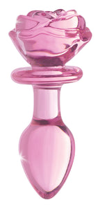 Rose Glass Anal Plug - Medium by XR Brands from LoveMart Co.