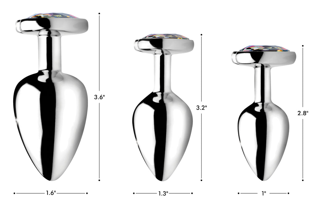 Rainbow Prism Heart Anal Plug - Small by XR Brands from LoveMart Co.