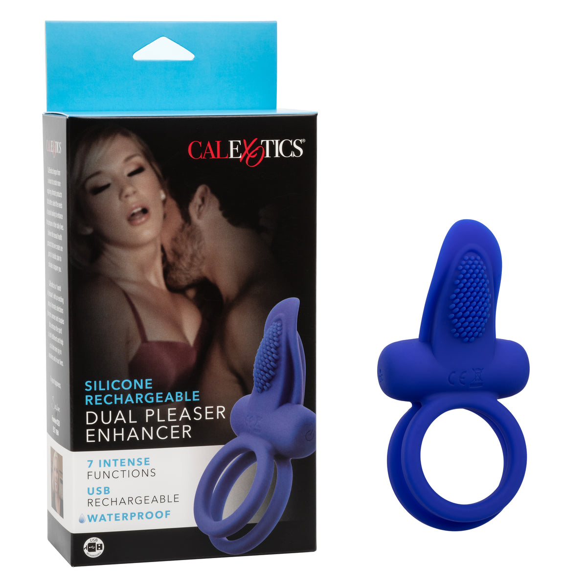 Silicone Rechargeable Dual Pleaser Enhancer by CalExotics from LoveMart Co.