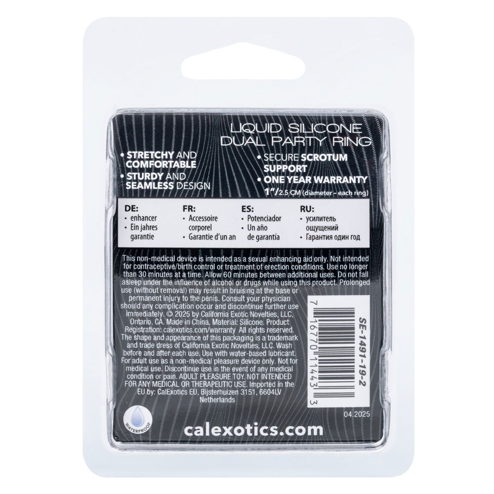 Alpha Liquid Silicone Dual Party Ring by CalExotics from LoveMart Co.