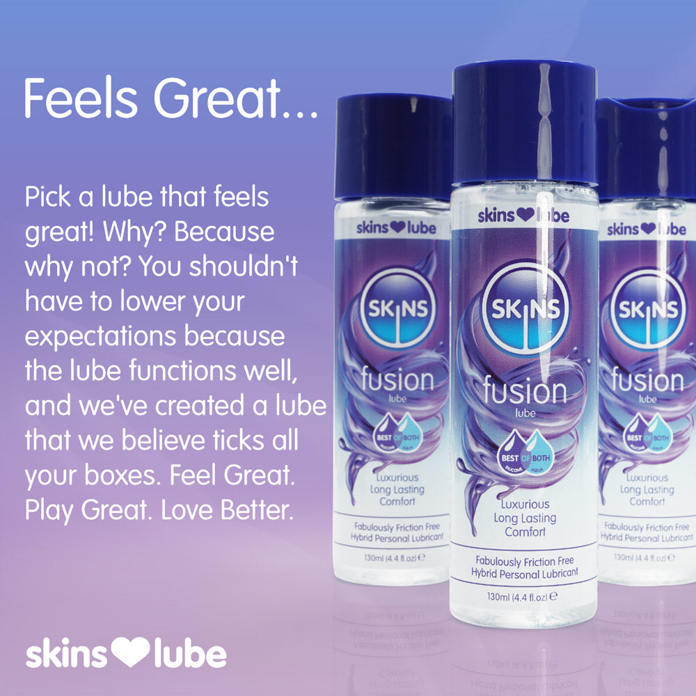 Skins Fusion Hybrid Silicone and Water Based Lubricant 4.4oz by Creative Conceptions from LoveMart Co.