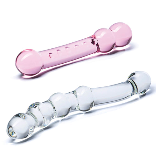 2 Pc Double Pleasure Glass Dildo Set by Electric Novelties from LoveMart Co.