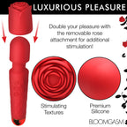 Pleasure Rose 10x Silicone Wand With Rose Attachment by XR Brands from LoveMart Co.