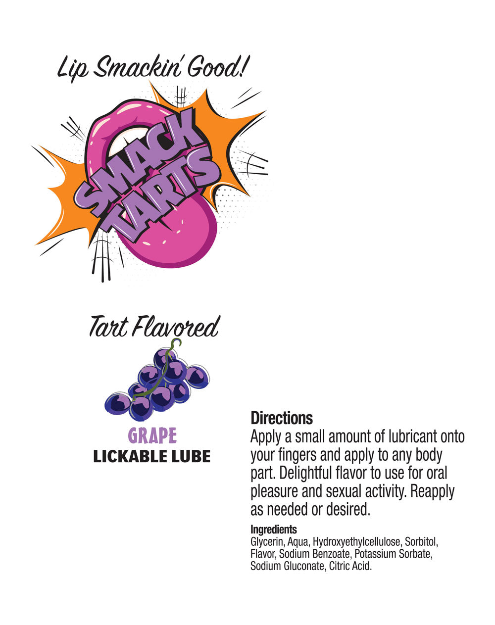 Smack Tarts 2oz Lickable Flavored Lubricant - Grape by Little Genie from LoveMart Co.