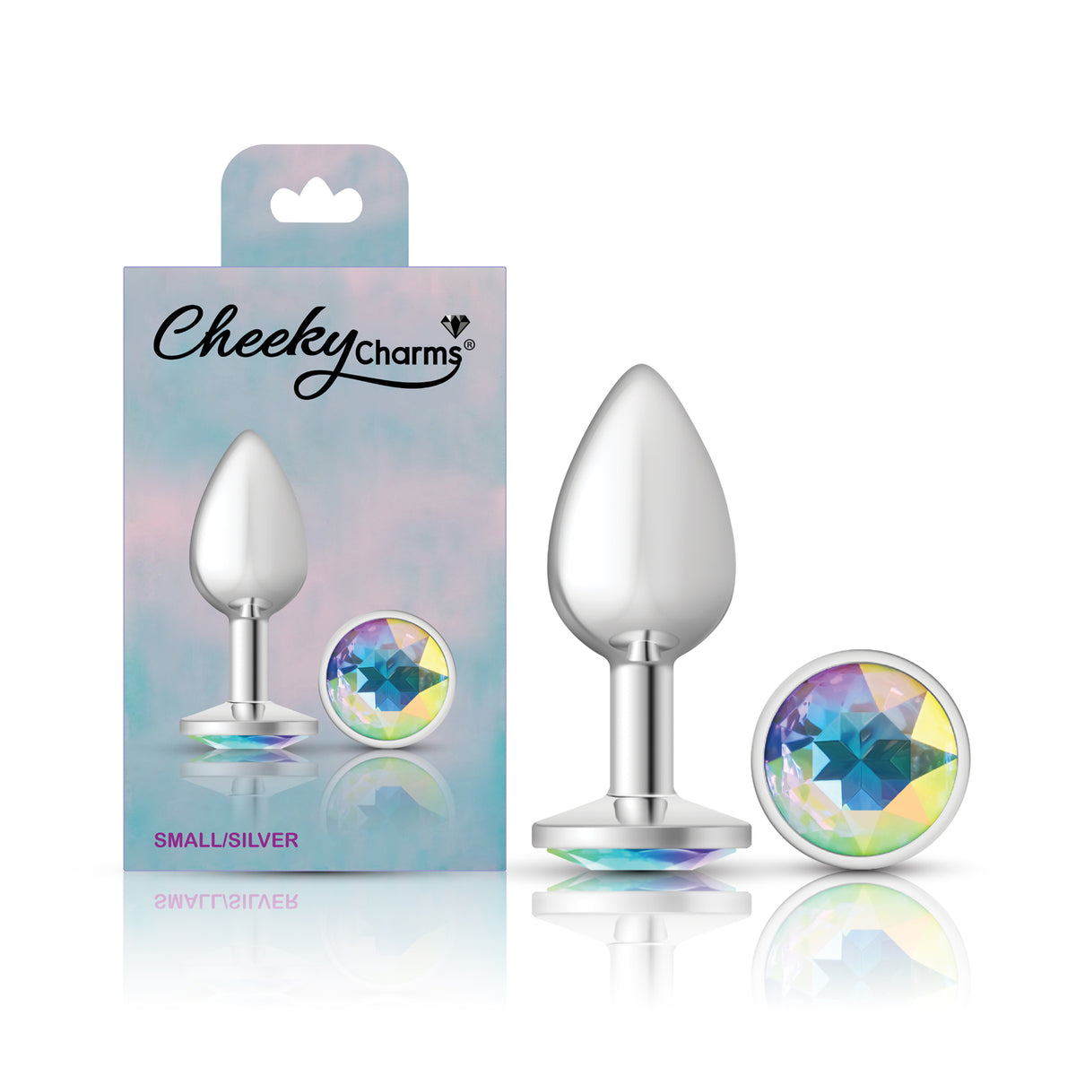 Iridescent Round Gem Silver Metal Plug - Sm by Viben from LoveMart Co.