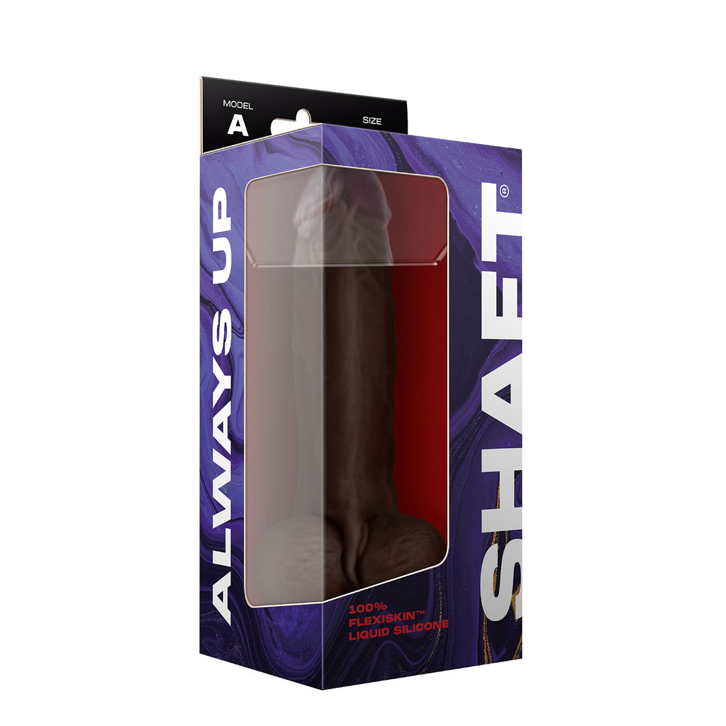 Shaft - Model a 9.5 Inch Liquid Silicone Dong With Balls - Mahogany by Shaft from LoveMart Co.