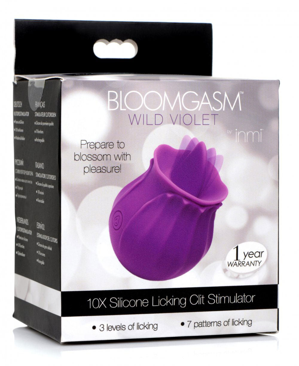 Inmi - Bloomgasm Wild Violet Licking Silicone Stimulator - Violet by XR Brands from LoveMart Co.