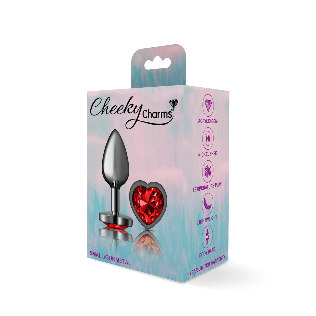 Deep Heart Gem Gunmetal Metal Plug - Sm by Viben from LoveMart Co.