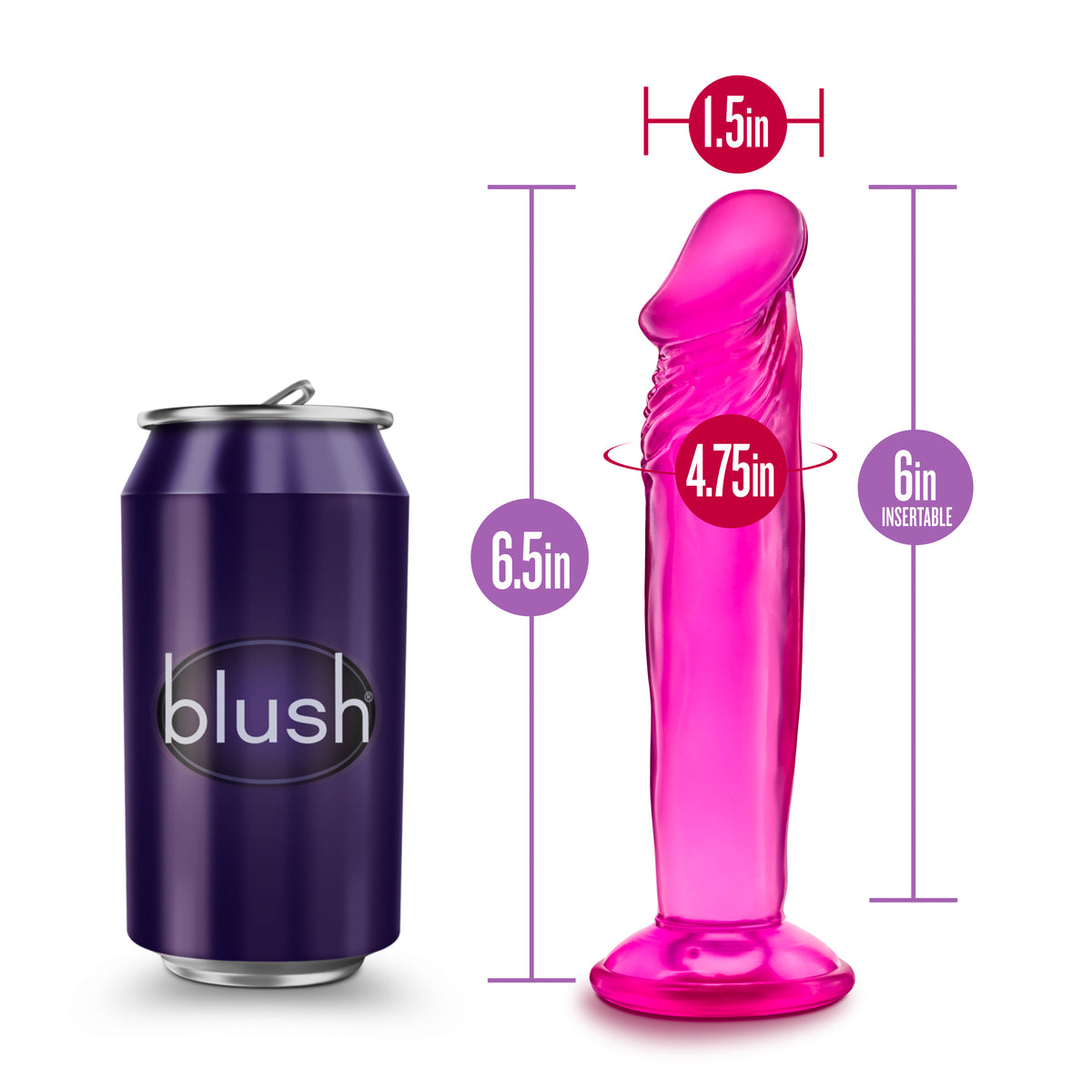 B Yours - Sweet n' Small 6 Inch Dildo With Suction Cup by Blush from LoveMart Co.