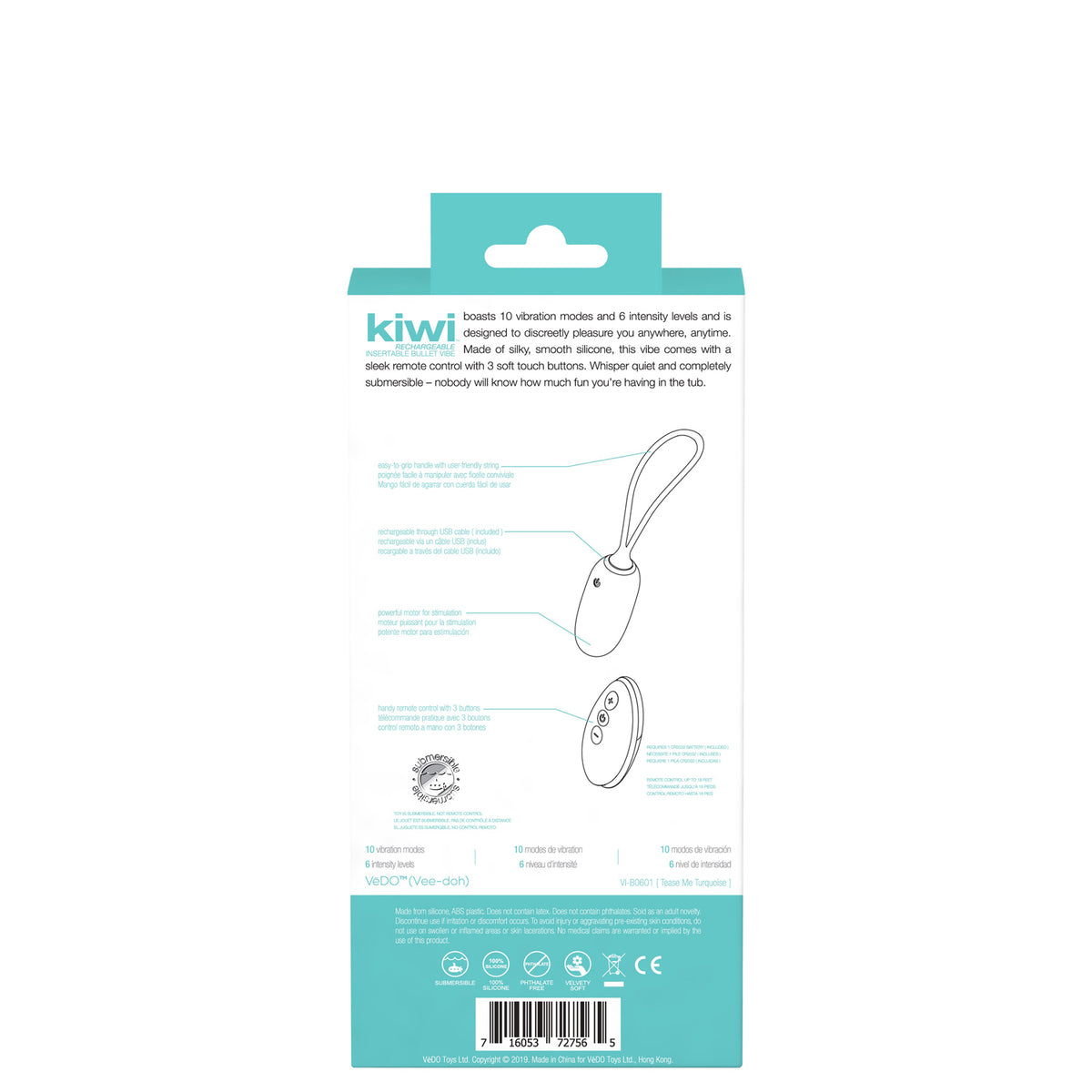 Kiwi Rechargeable Insertable Bullet - Tease Me by VeDO from LoveMart Co.