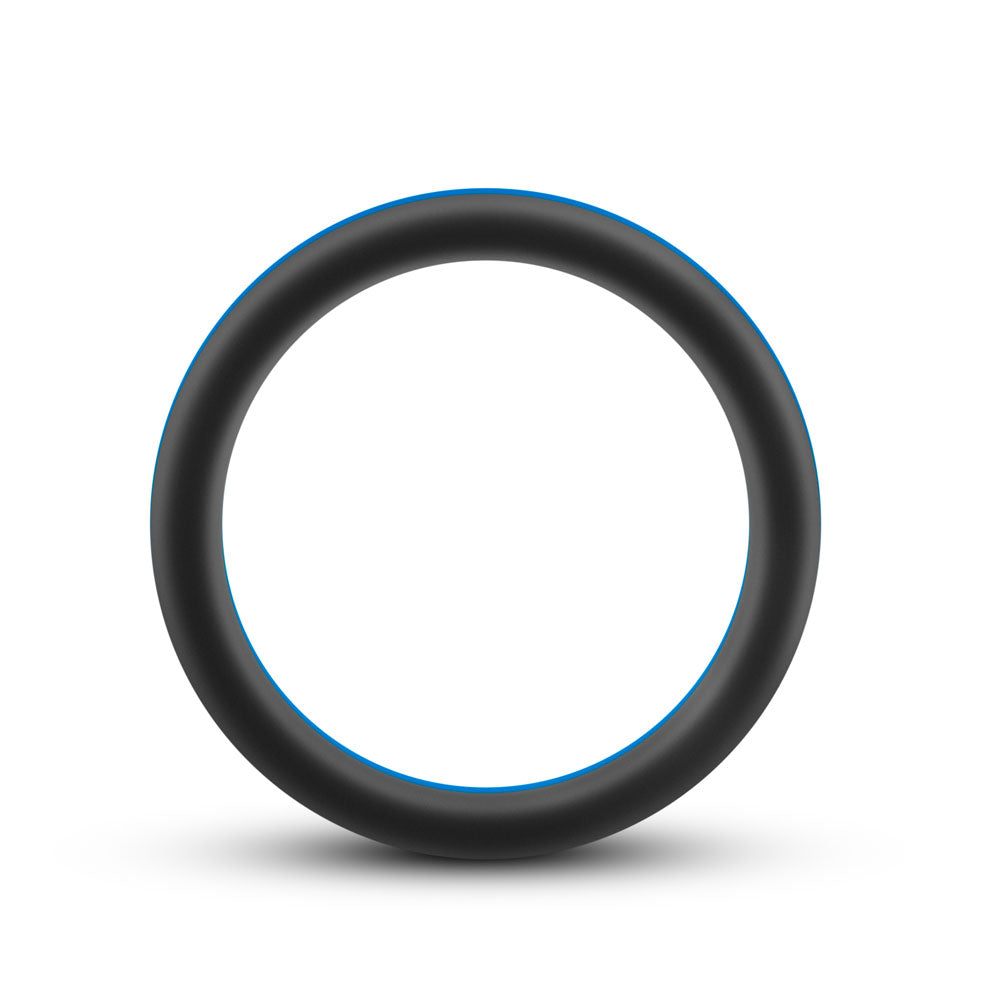 Performance - Silicone Go Pro Cock Ring - Black/blue/black by Blush from LoveMart Co.