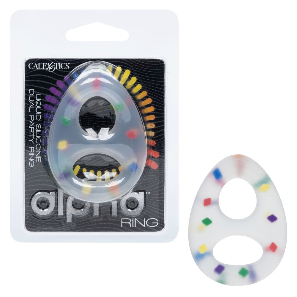 Alpha Liquid Silicone Dual Party Ring by CalExotics from LoveMart Co.