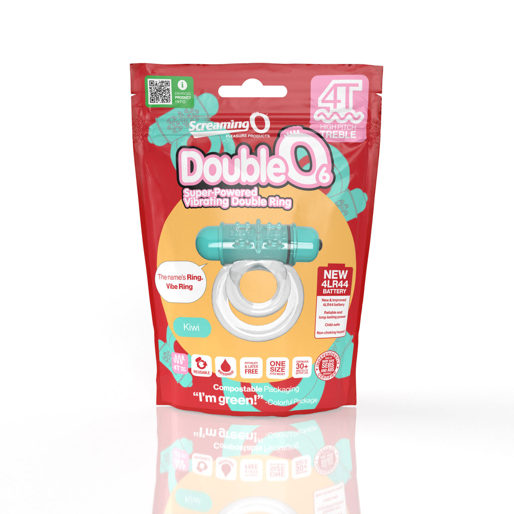 Screaming O 4t - Double O 6 Super Powered Vibrating Double Ring - Kiwi by Screaming O from LoveMart Co.