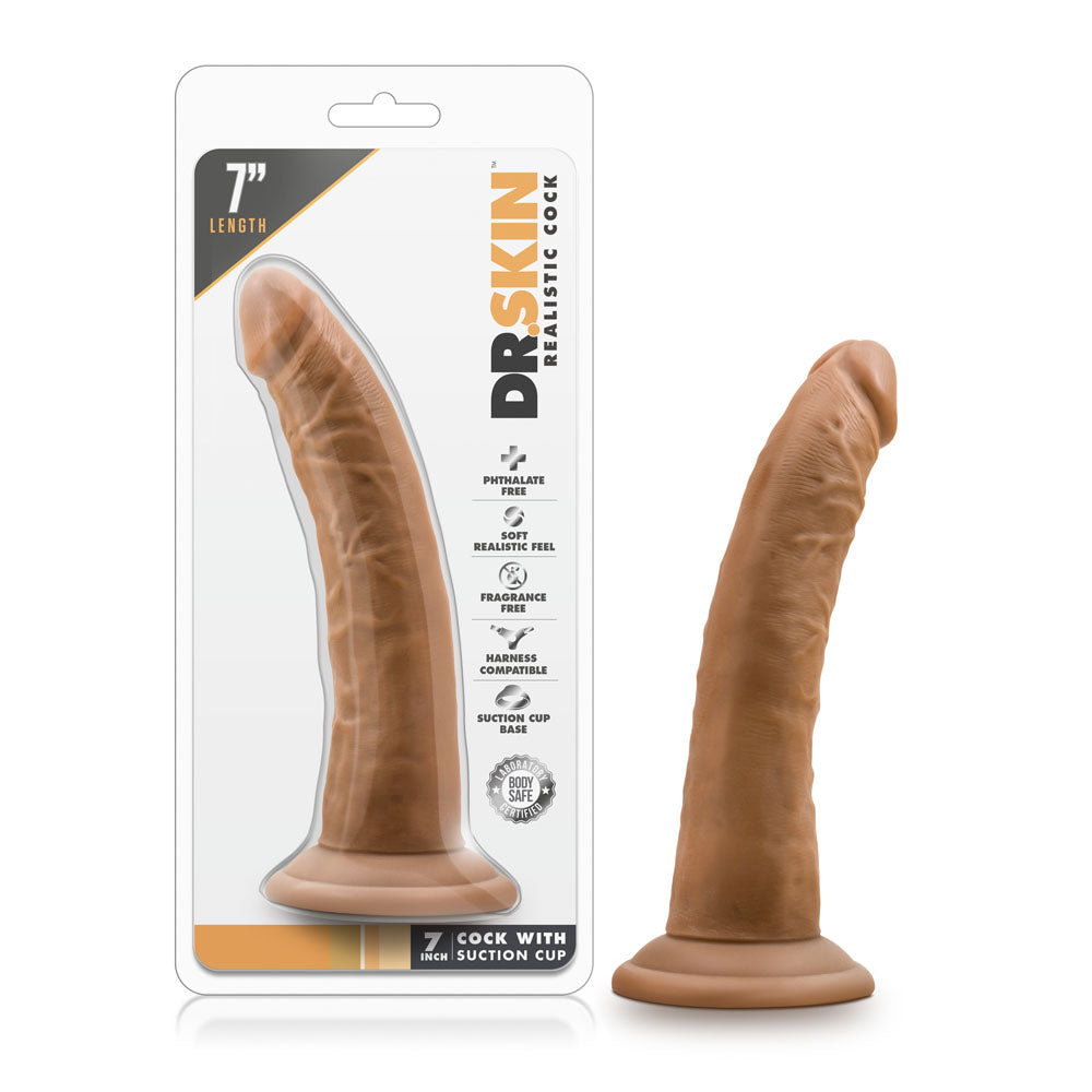 Dr. Skin - 7 Inch Cock With Suction Cup - Mocha by Blush from LoveMart Co.