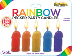 Rainbow Pecker Party Candles - 5 Pack by Hott Products from LoveMart Co.