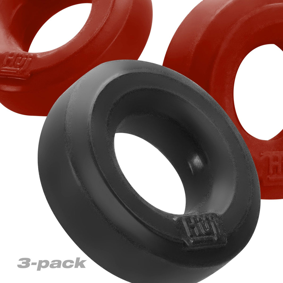 Huj3 C-Ring 3-Pack - Cherry / Ice by Oxballs from LoveMart Co.
