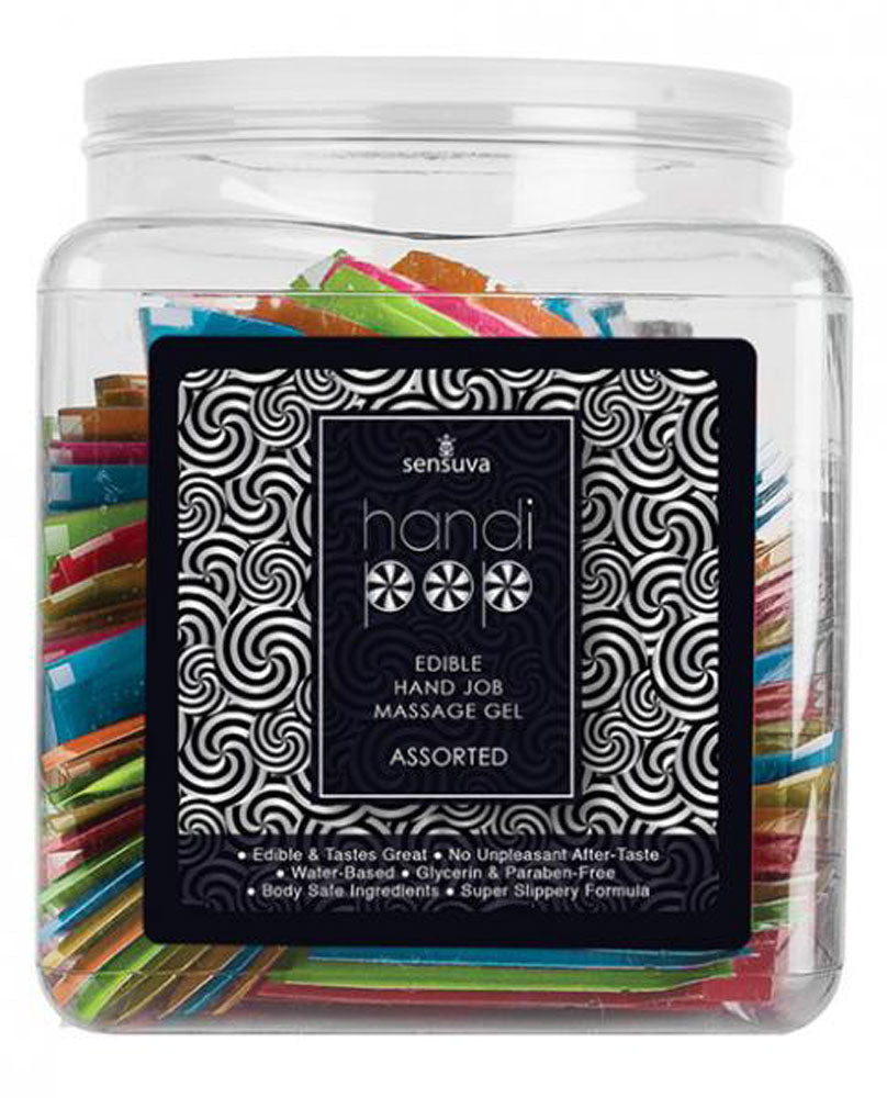 Handipop Hand Job Massage Gel Assorted Flavor 100 pc Single Usepket by Sensuva from LoveMart Co.