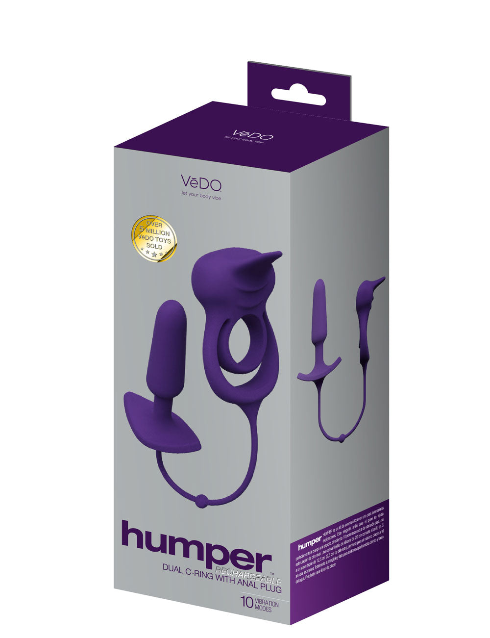 Humper Rechargeable Dual C-Ring With Anal Plug by VeDO from LoveMart Co.