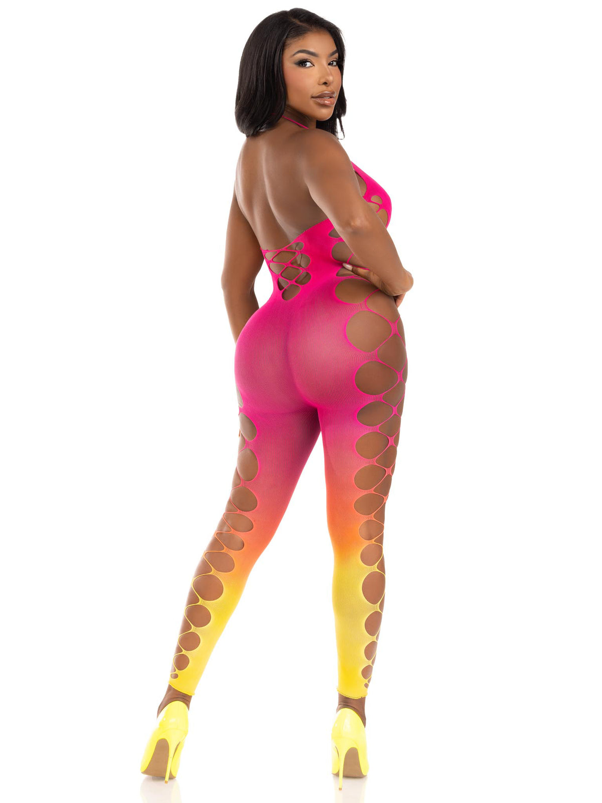 Ombre Footless Bodystocking - One Size - Sunset by Leg Avenue from LoveMart Co.