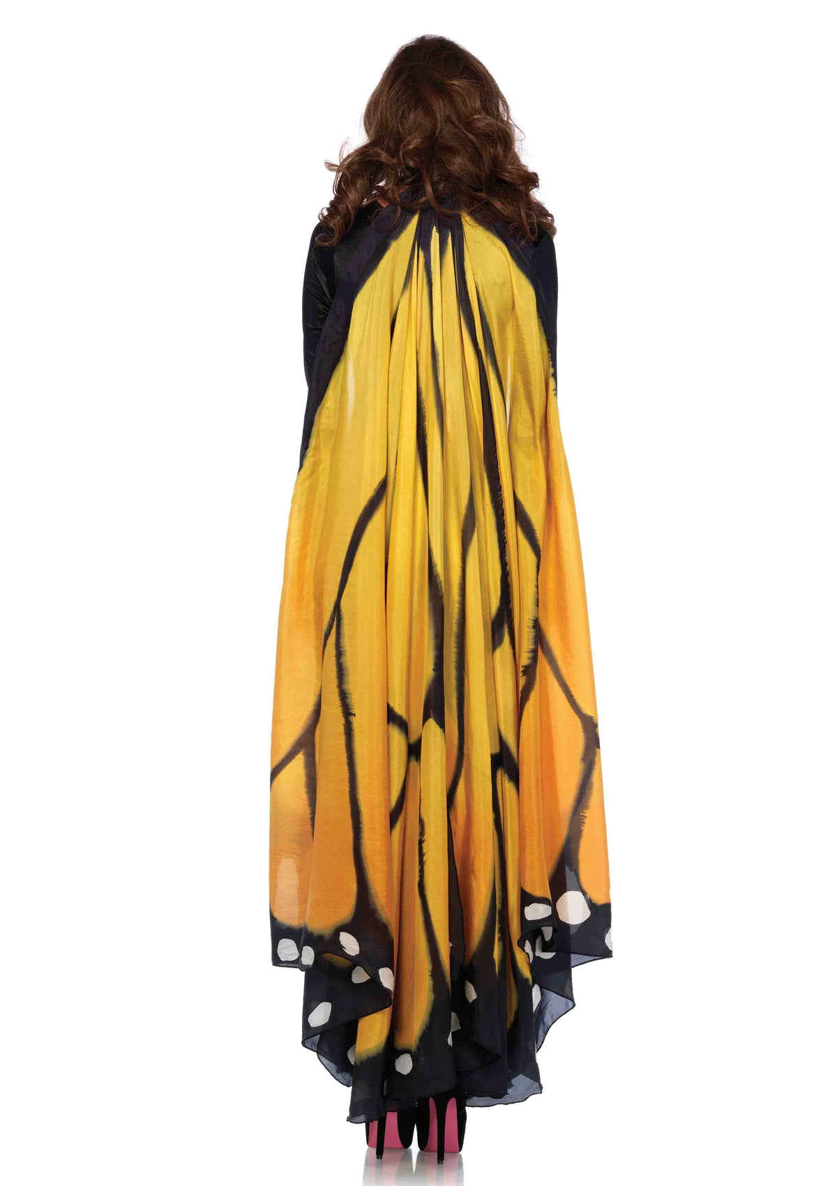 Festival Butterfly Wing Halter Cape - Orange/ - One Size - Black by Leg Avenue from LoveMart Co.