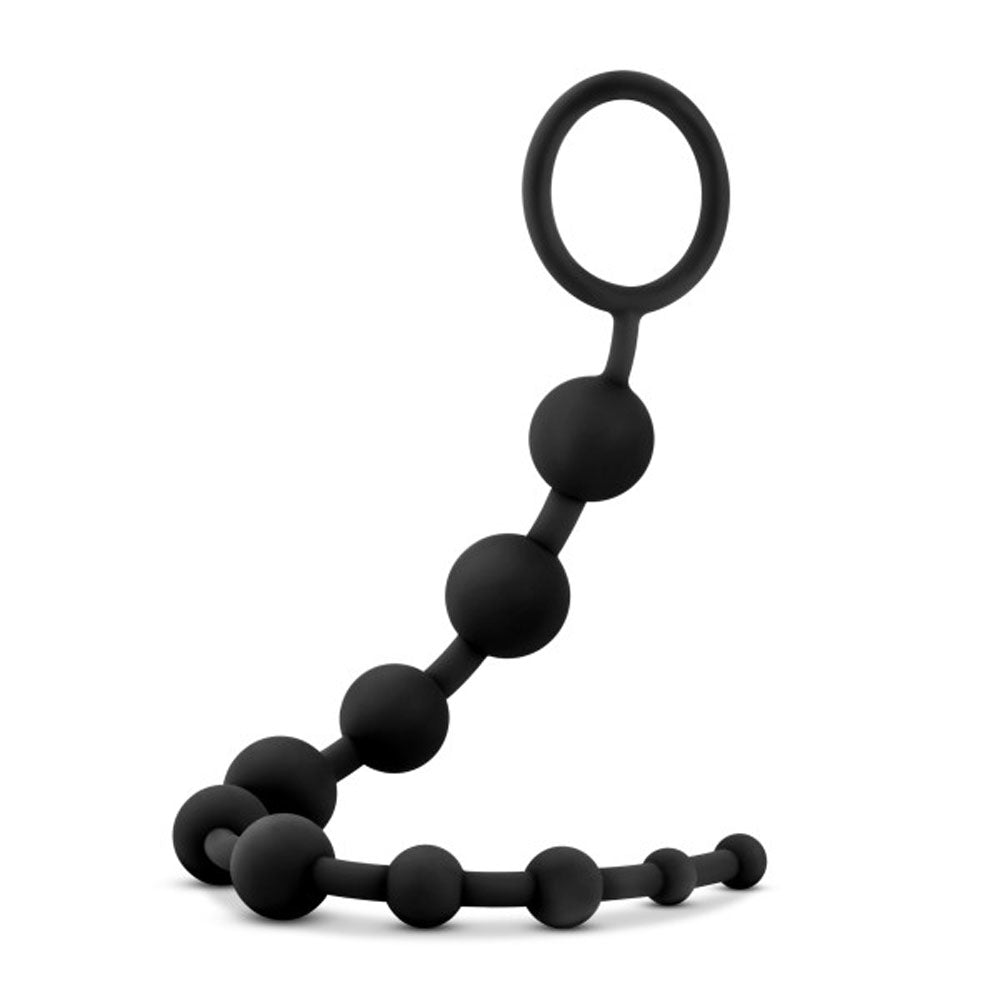Anal Adventures - Silicone 10 Anal Beads - Black by Blush from LoveMart Co.
