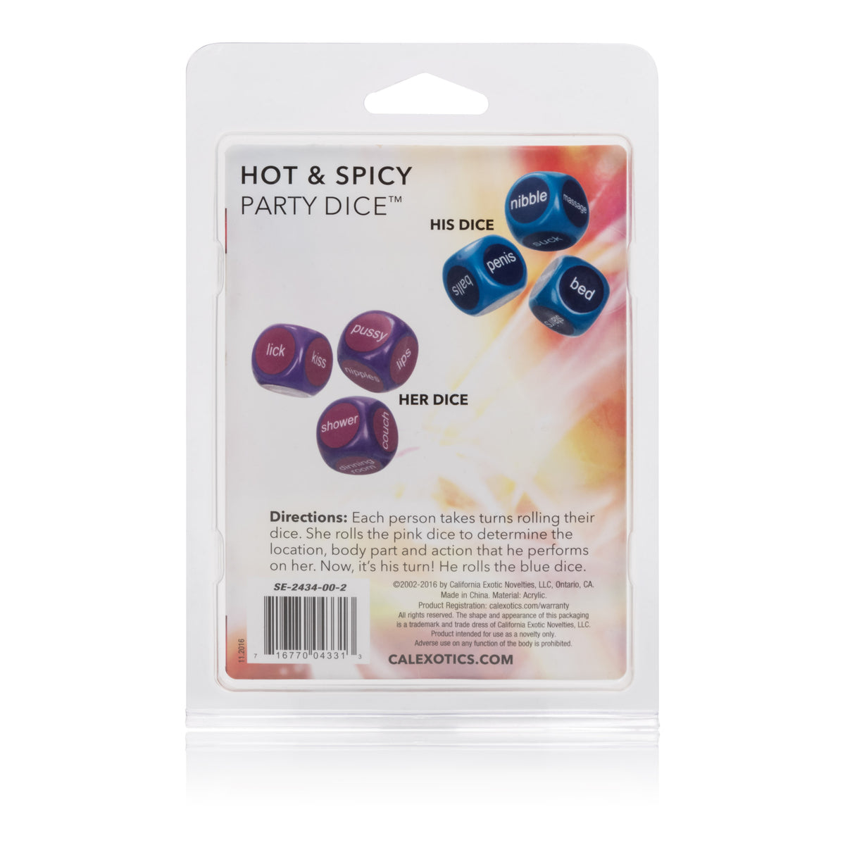 Hot and Spicy Dice Game by CalExotics from LoveMart Co.