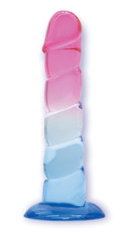 Shades, 7.5" Swirl Jelly Tpr Gradient Dong - Pink and Blue by Icon Brands from LoveMart Co.