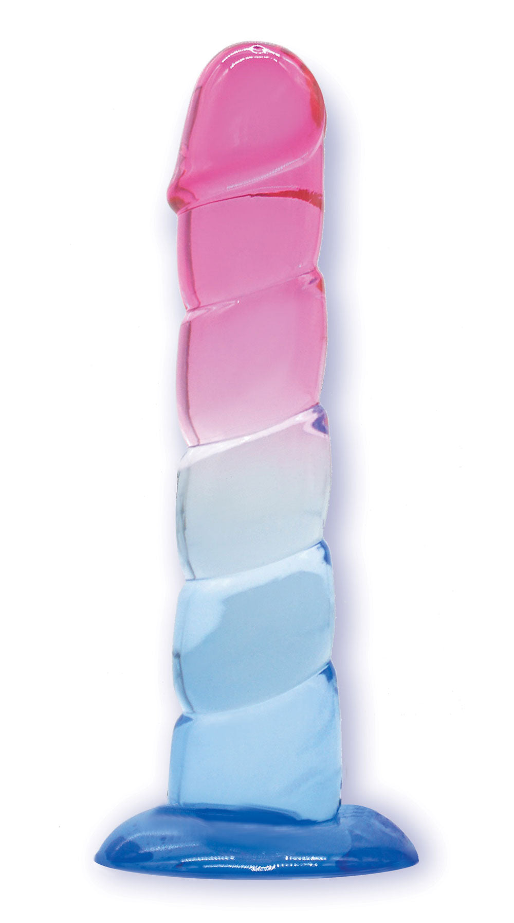 Shades, 7.5" Swirl Jelly Tpr Gradient Dong - Pink and Blue by Icon Brands from LoveMart Co.