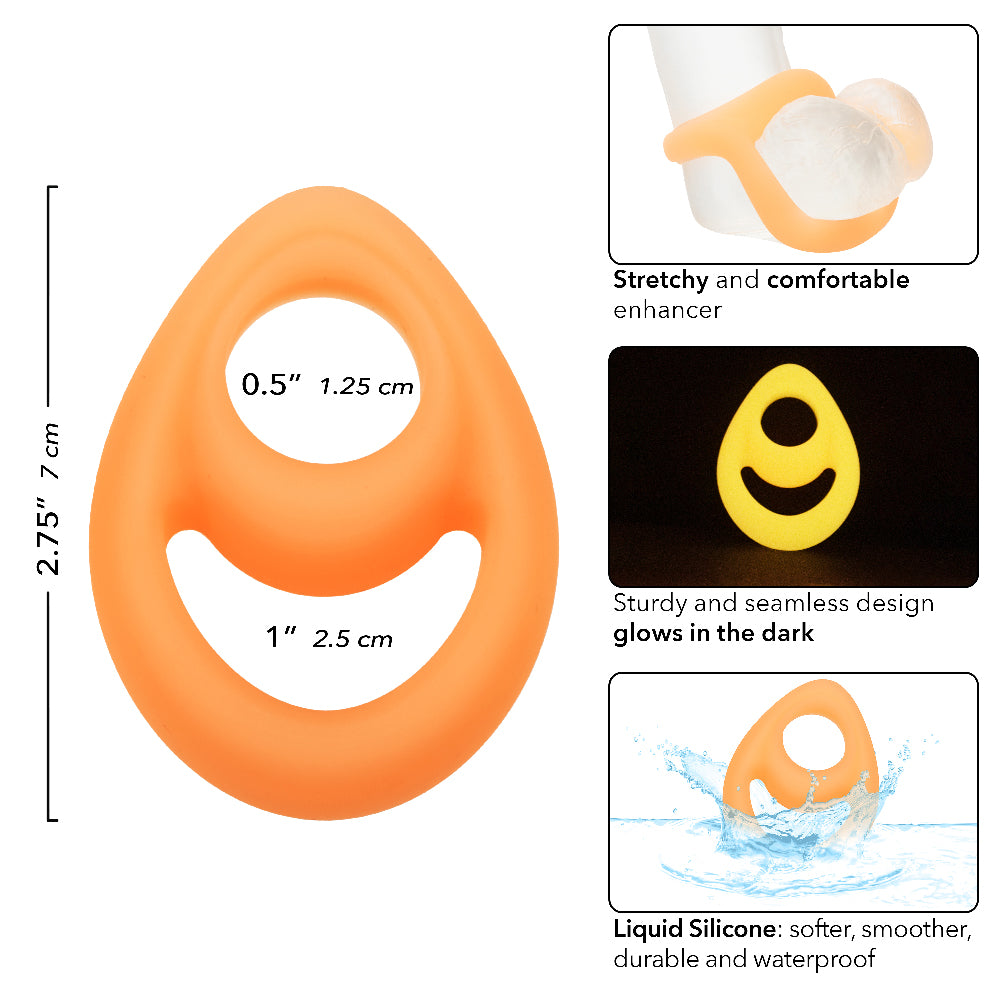 Alpha Glow-in-the-Dark Liquid Silicone Teardrop Ring by CalExotics from LoveMart Co.