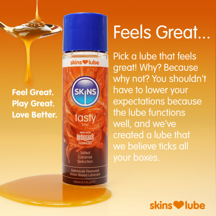 Skins Salted Caramel Water Based Lubricant 4.4oz by Creative Conceptions from LoveMart Co.