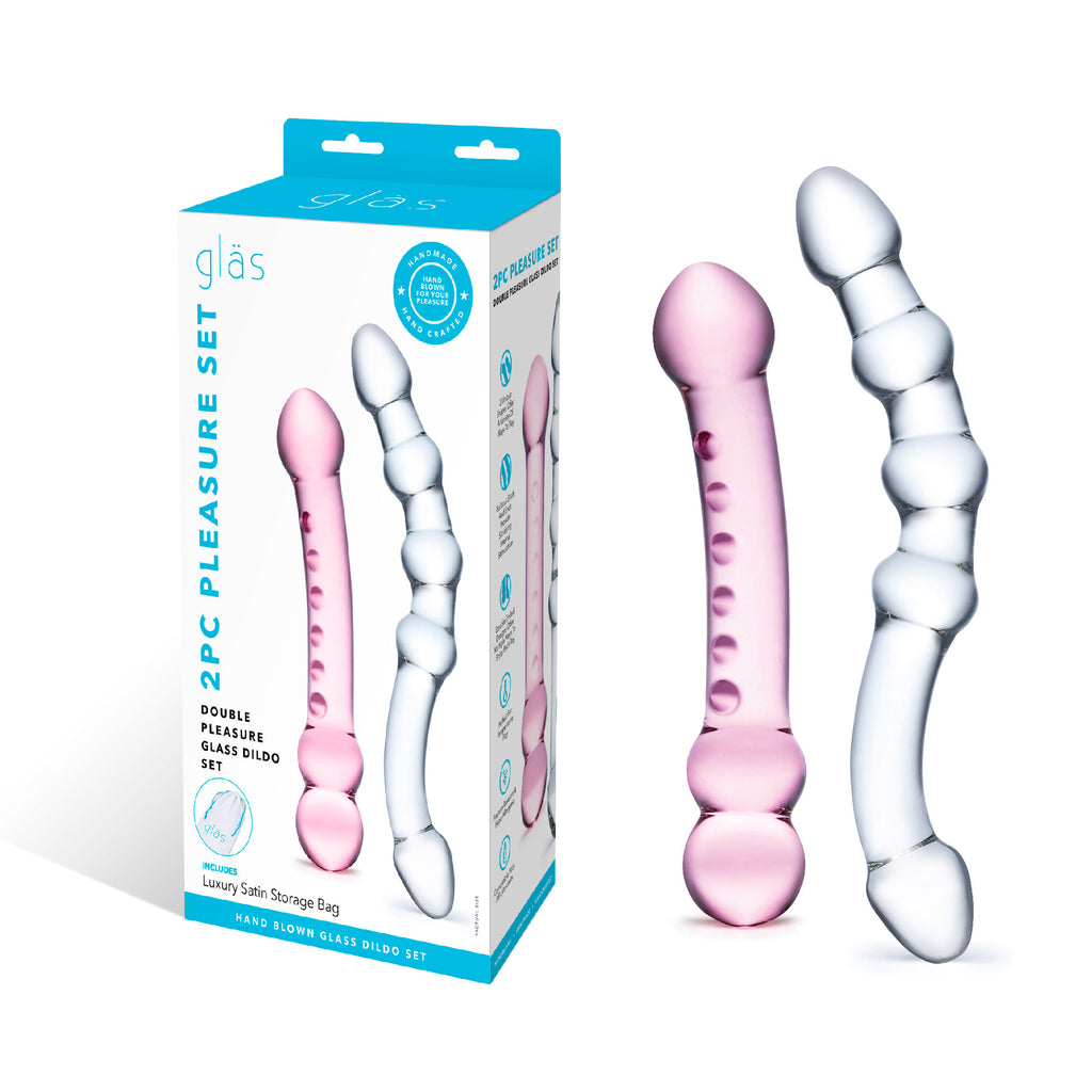 2 Pc Double Pleasure Glass Dildo Set by Electric Novelties from LoveMart Co.