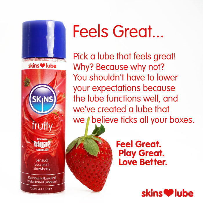 Skins Strawberry Water Based Lubricant 4.4oz by Creative Conceptions from LoveMart Co.