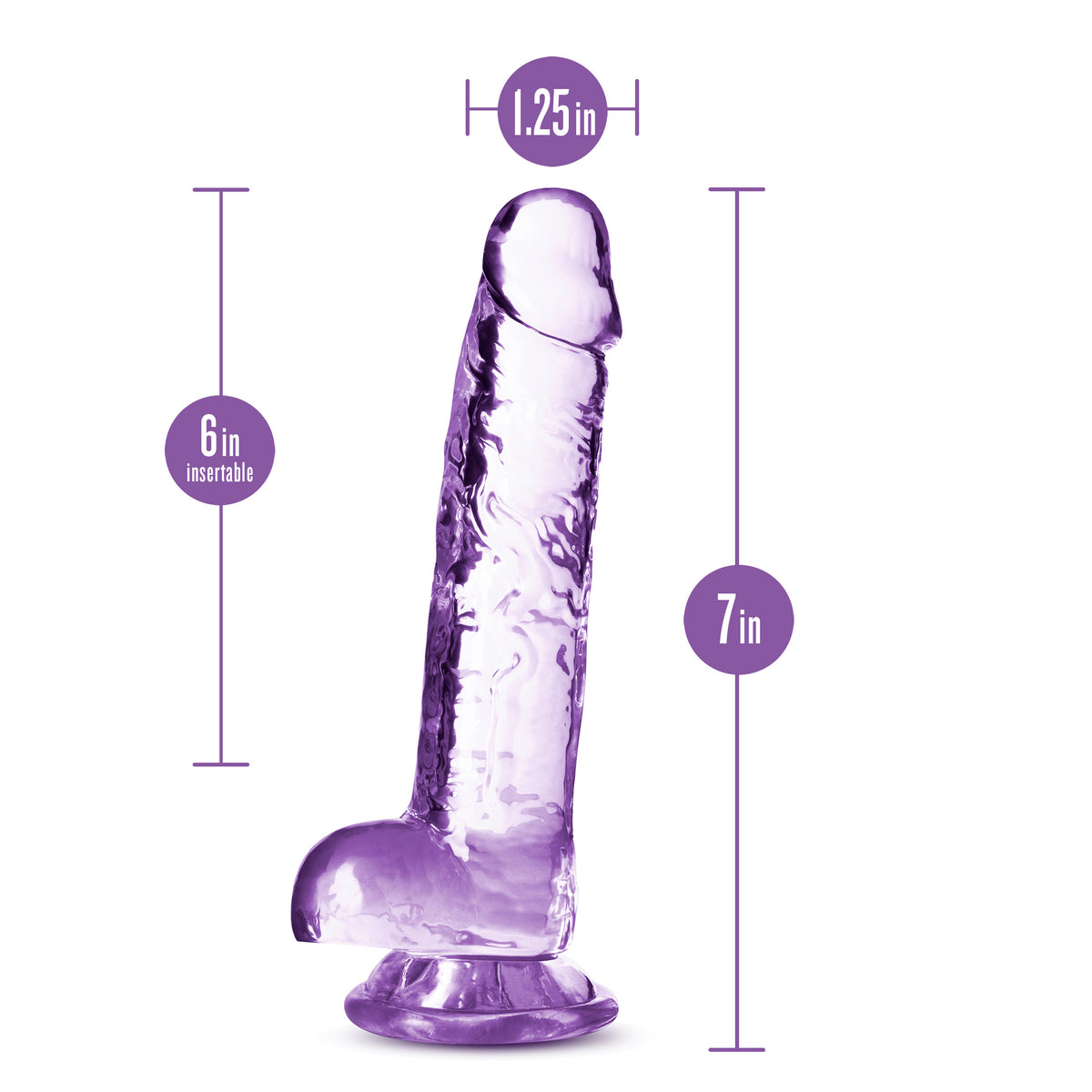 Naturally Yours - 7 Inch Crystalline Dildo - Amethhyst by Blush from LoveMart Co.