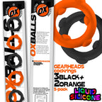 Gearheads 5 Pack Spinner Rings - Black by Oxballs from LoveMart Co.