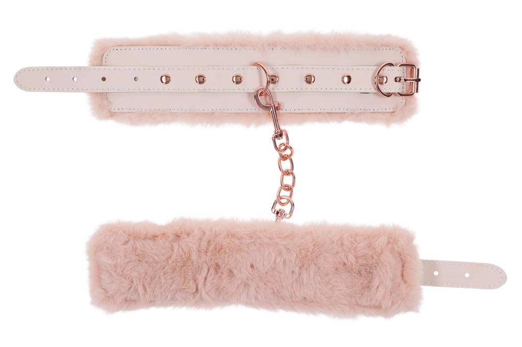 Peaches N Creame Fur Handcuffs by Sportsheets from LoveMart Co.