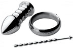 Zeus Deluxe Series Voltaic for Him Stainless Steel Male E-Stim Kit by XR Brands from LoveMart Co.