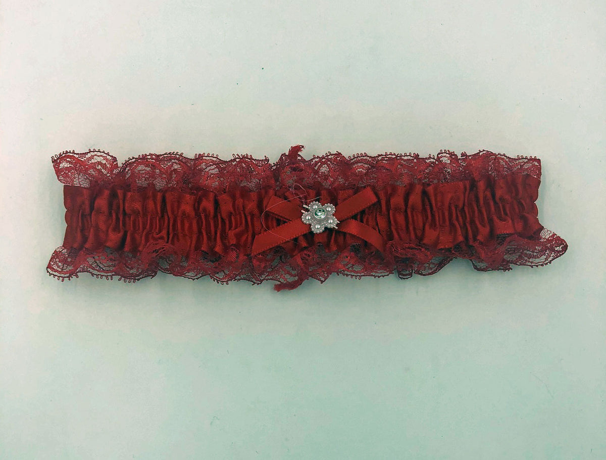 Satin Leg Garter - One Size - With Lace by Elegant Moments from LoveMart Co.