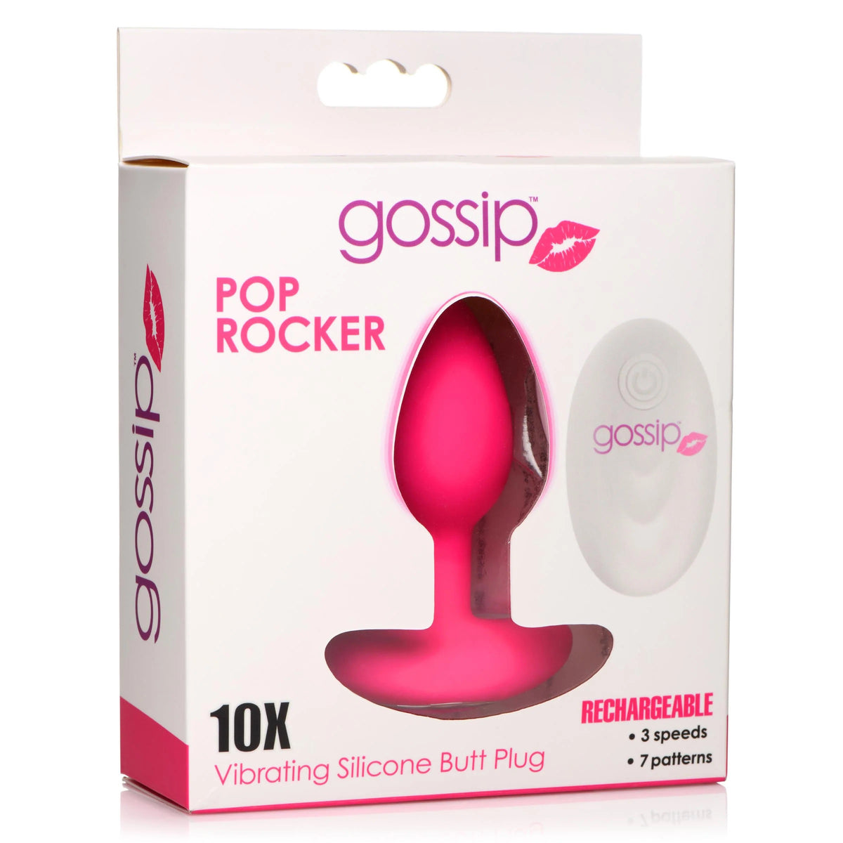 Gossip Pop Rocker 10x Vibrating Silicone Plug - Magenta by Curve Toys from LoveMart Co.
