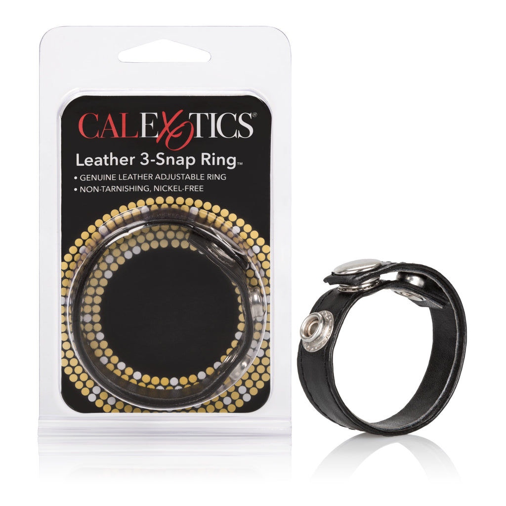 Leather 3-Snap Ring by CalExotics from LoveMart Co.