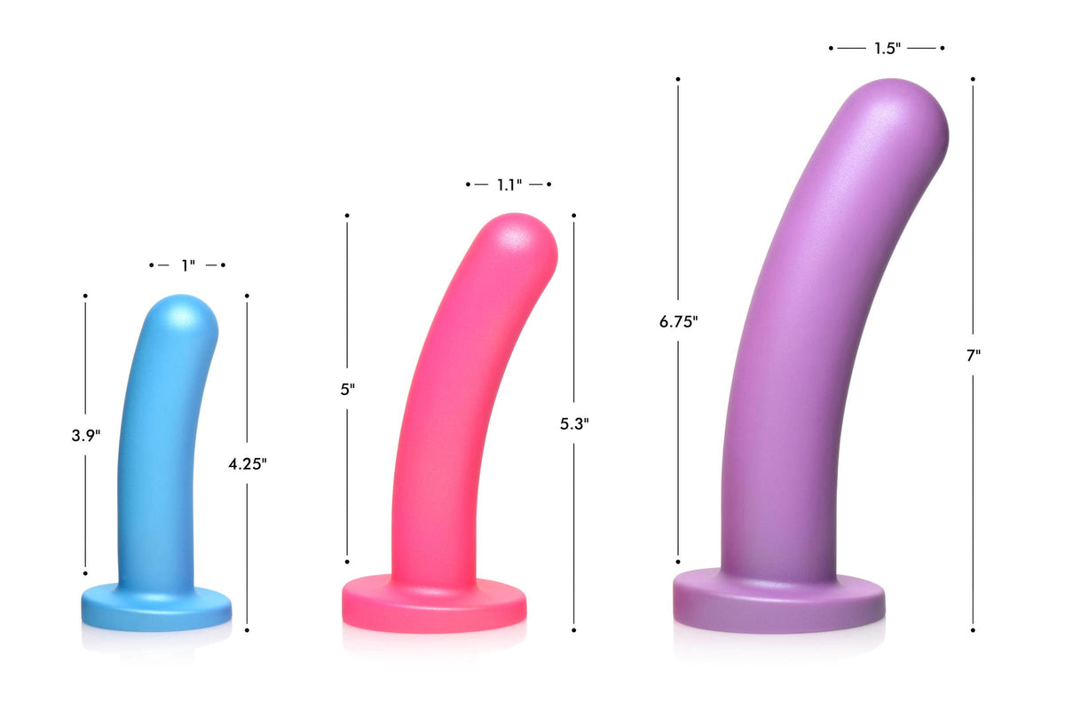 Triple Peg 28x Vibrating Silicone Dildo Set With Remote by XR Brands from LoveMart Co.