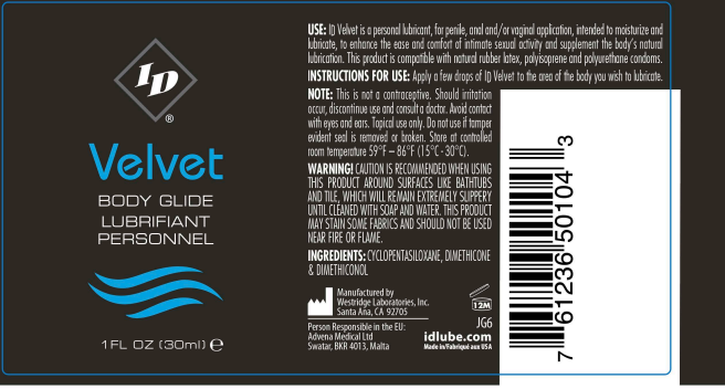 ID Velvet Body Glide 1 Oz by ID - Lubricants from LoveMart Co.