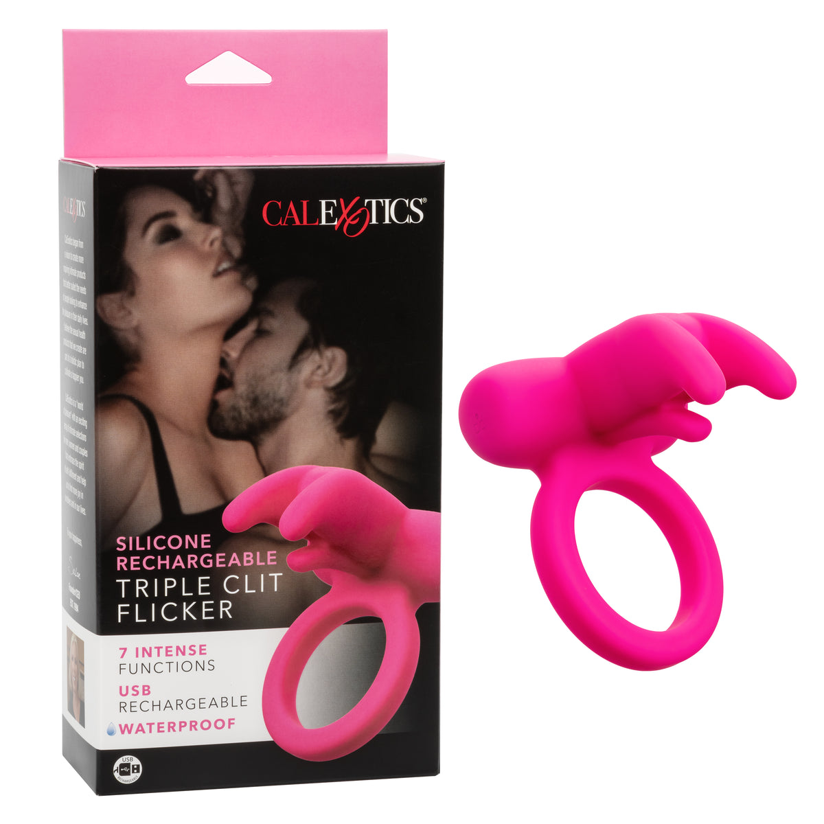 Silicone Rechargeable Triple Clit Flicker by CalExotics from LoveMart Co.