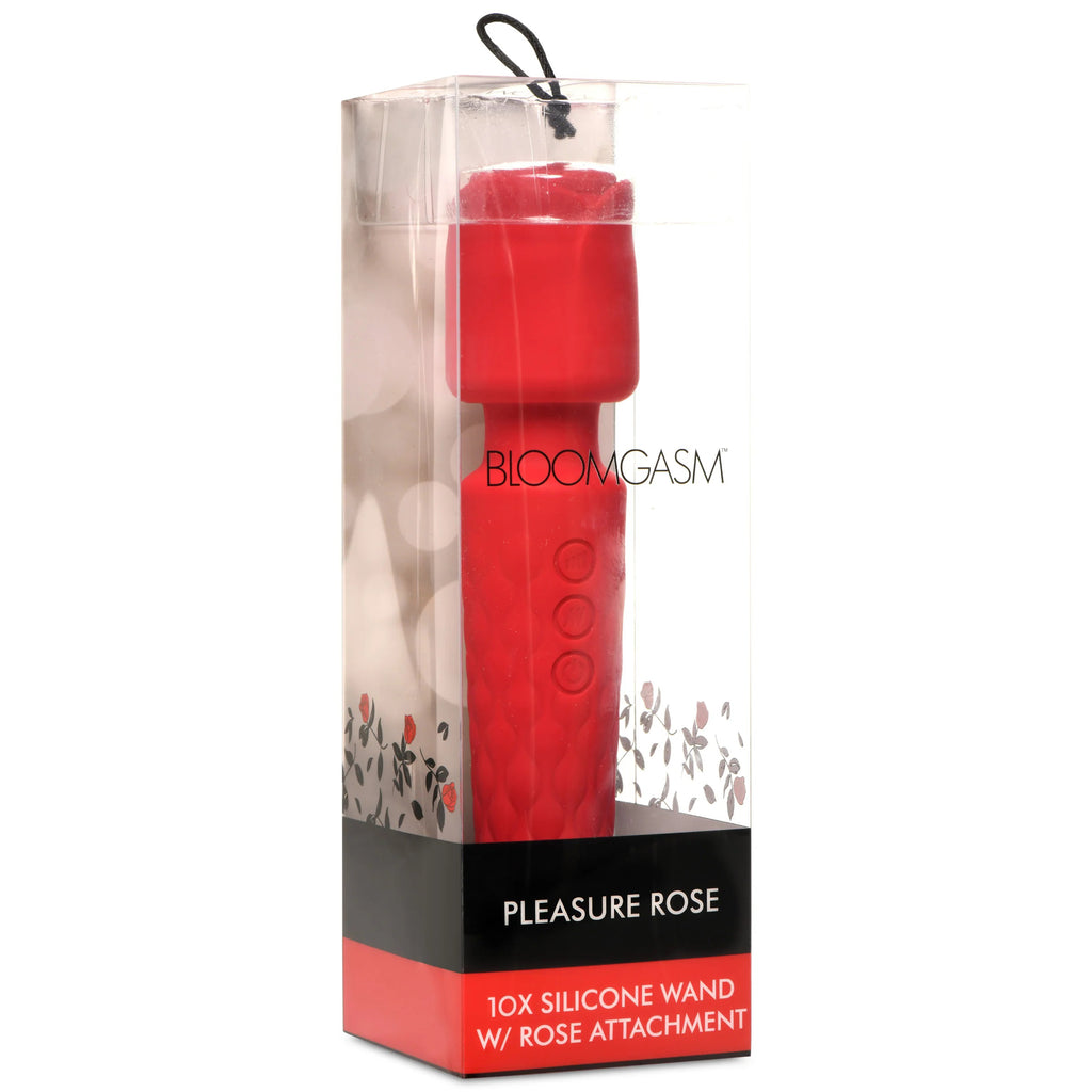 Pleasure Rose 10x Silicone Wand With Rose Attachment by XR Brands from LoveMart Co.
