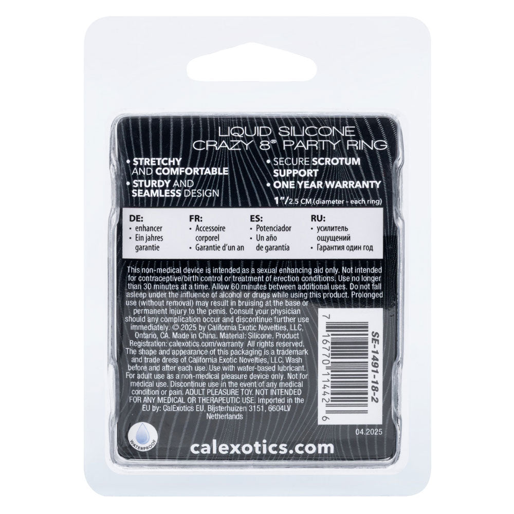 Alpha Liquid Silicone Crazy 8 Party Ring by CalExotics from LoveMart Co.