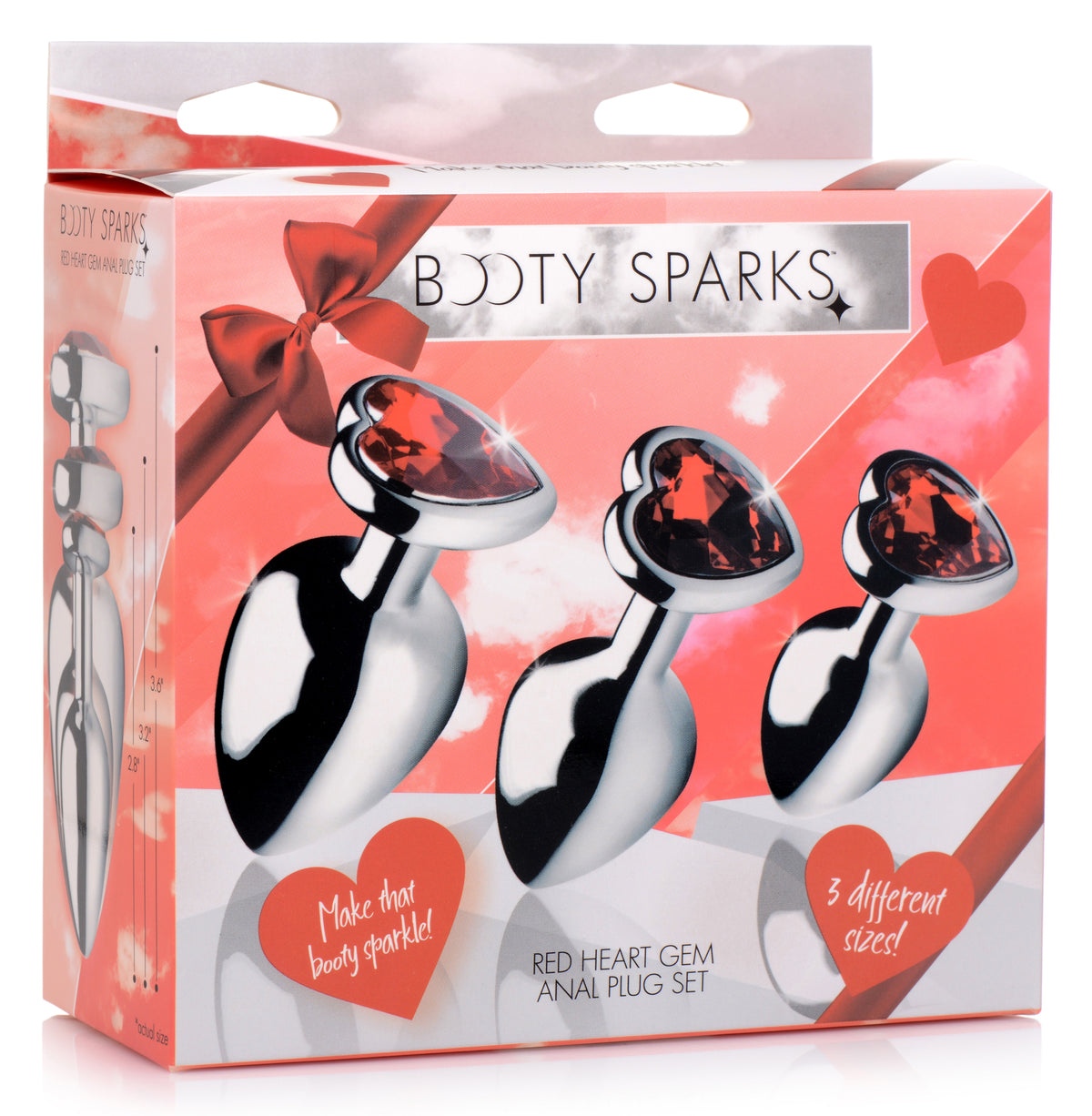 Red Heart Gem Anal Plug Set by XR Brands from LoveMart Co.