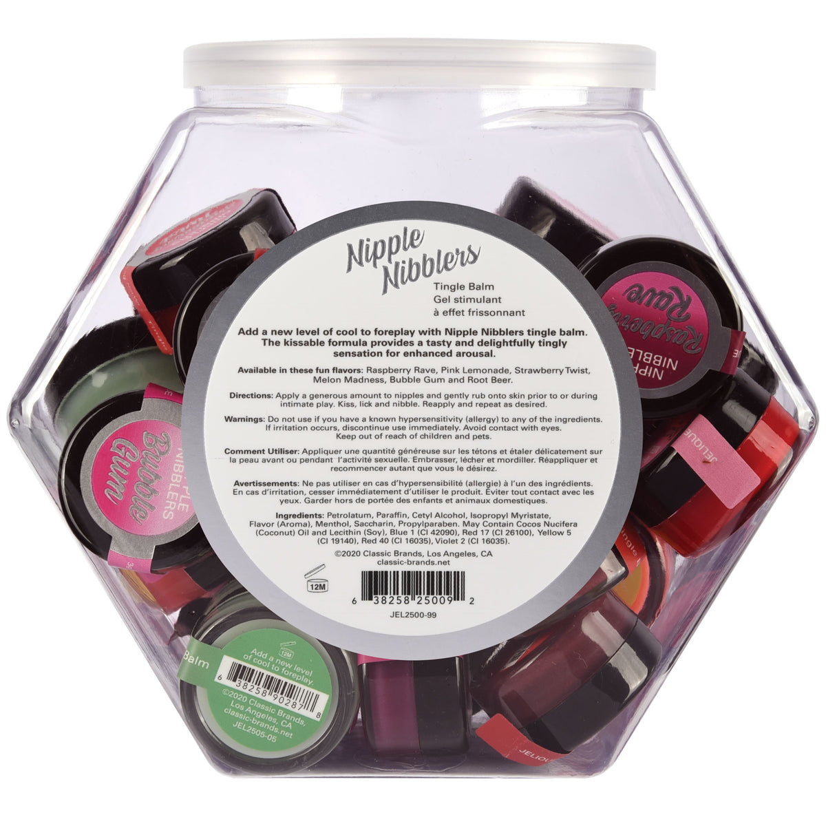 Nipple Nibblers Tingle Balm - 36 Pc. Bowl - 3gm Jars Assorted by Jelique Products from LoveMart Co.
