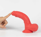 Real Skin Mr. Ruby 7.5" Dual Layer Dildo by Viben from LoveMart Co.
